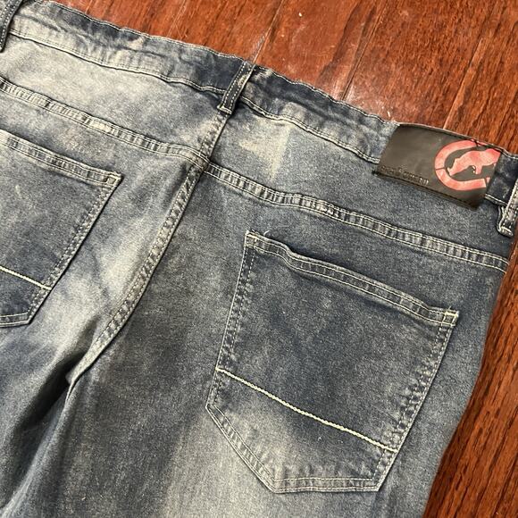 VTG Ecko Unltd Jeans Mens 36x28 Blue Straight Baggy Streetwear Skater Denim - Picture 7 of 14